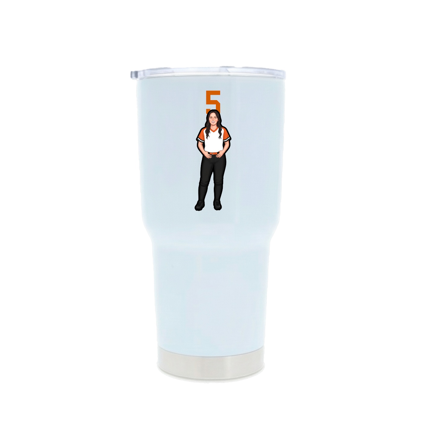 30oz Stainless Steel Tumbler — Number Top in White