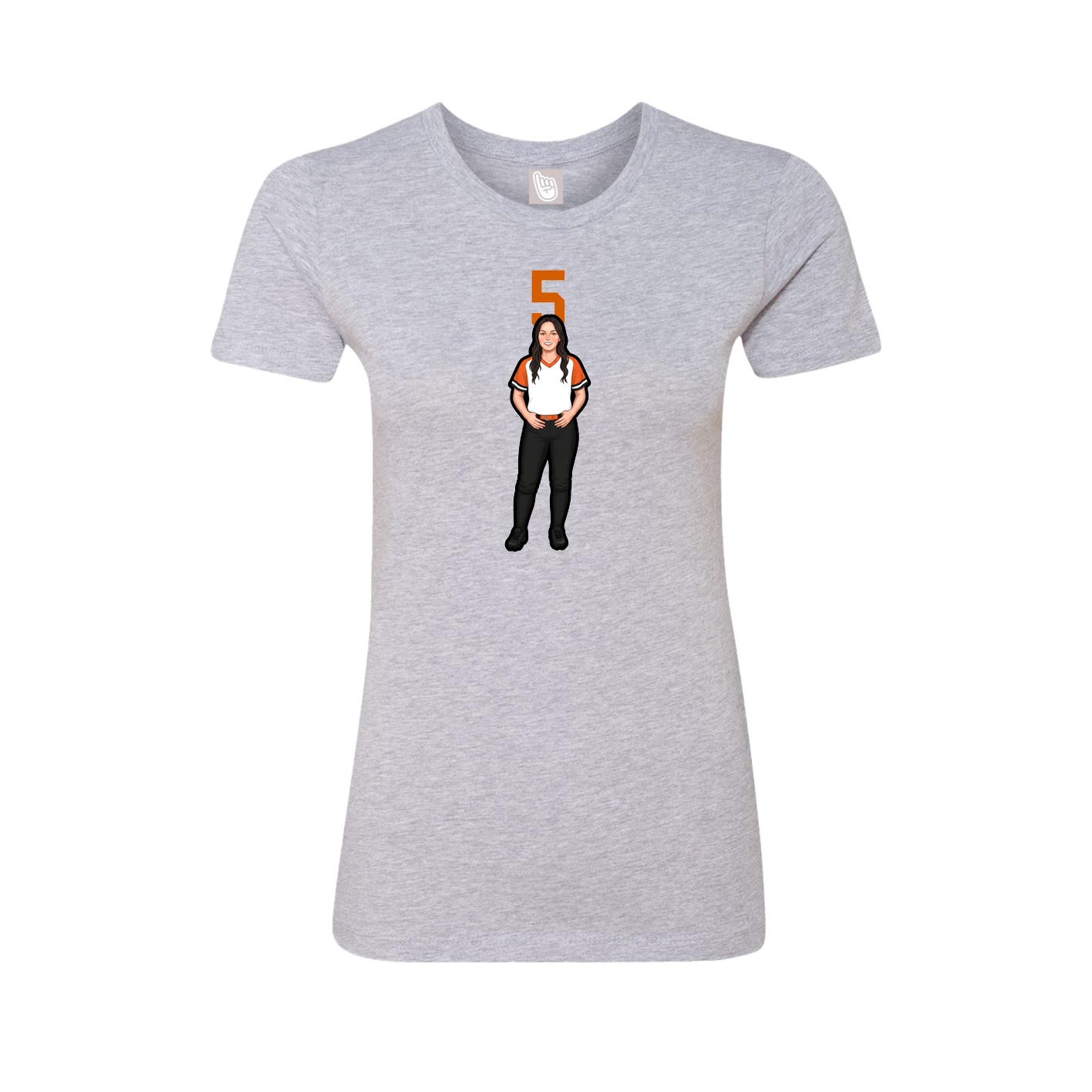Womens Tee — Number Top in Grey