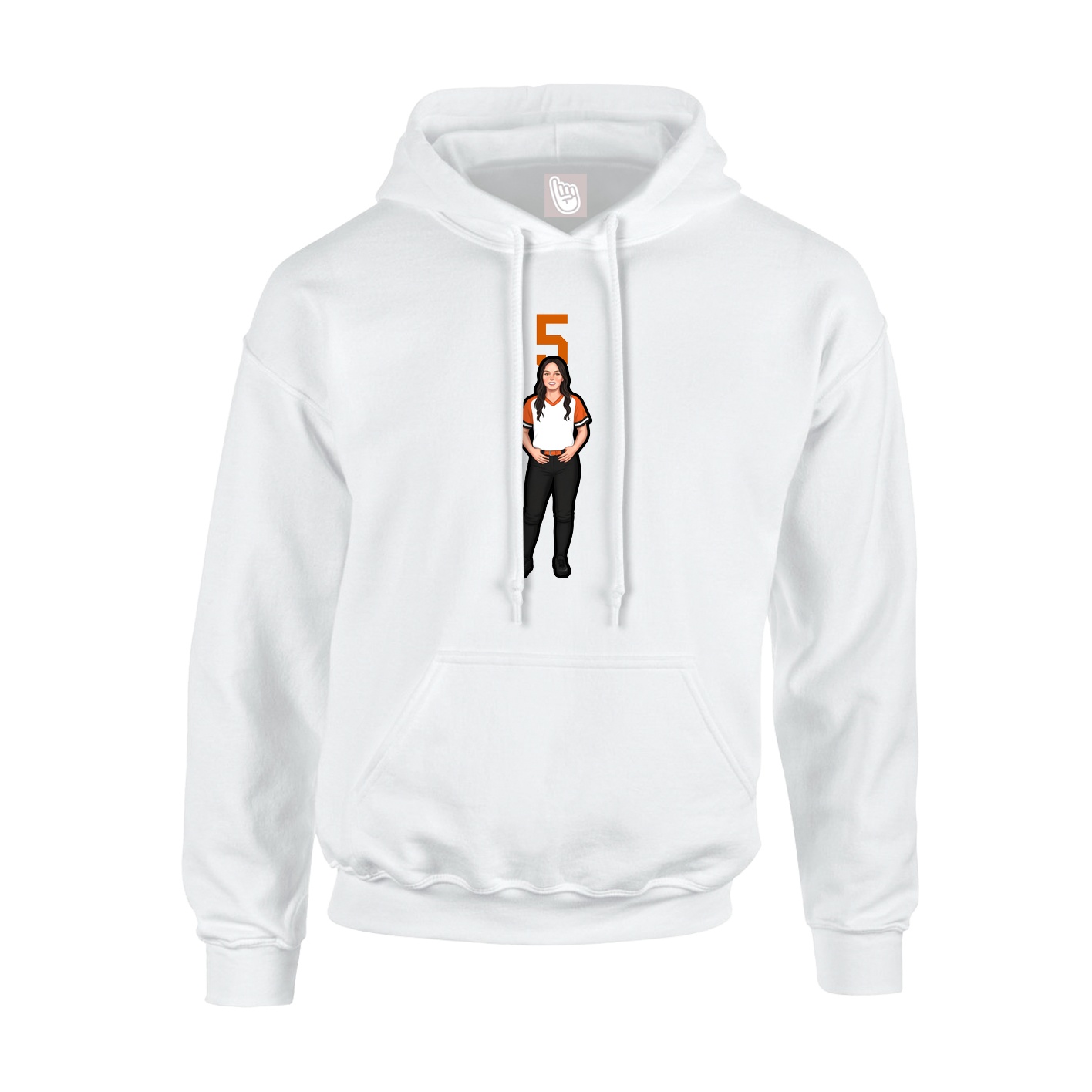 Youth Hoodie — Number Top in White