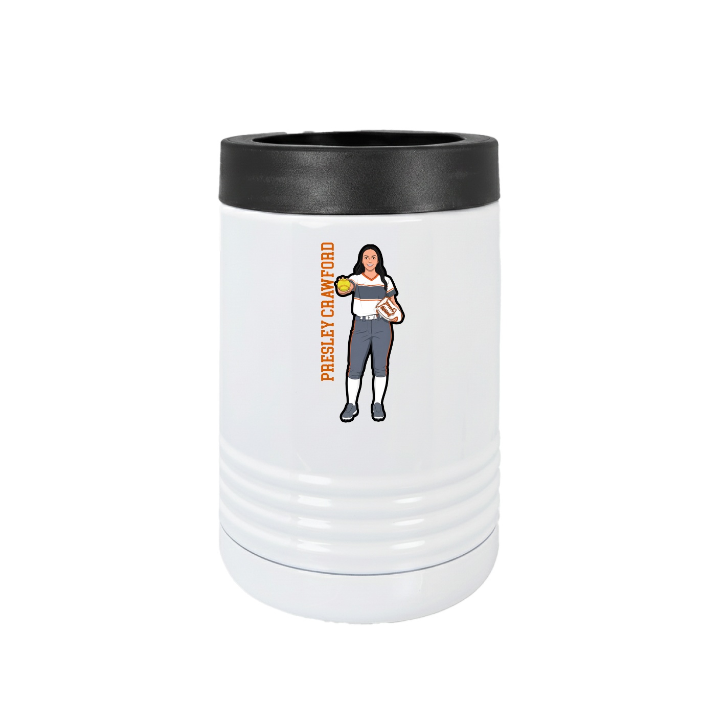 Beverage Holder — Name Vertical in White