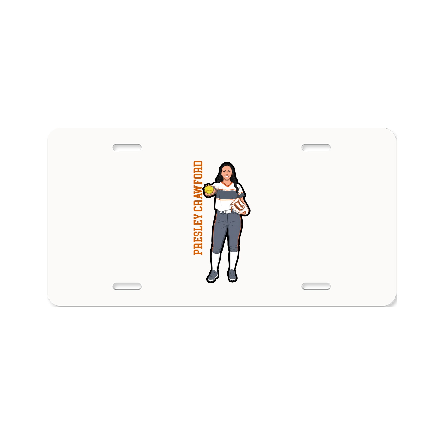 License Plate — Name Vertical in Classic
