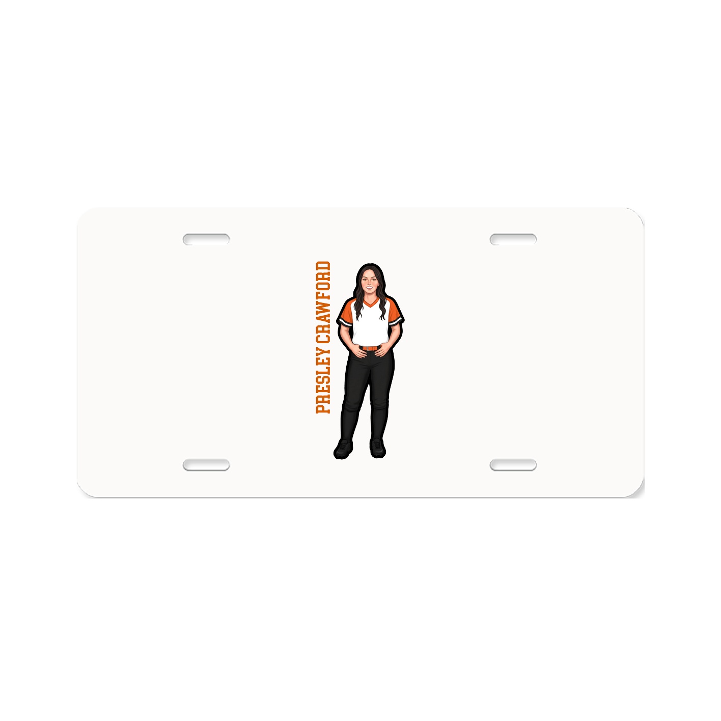 License Plate — Name Vertical in Classic