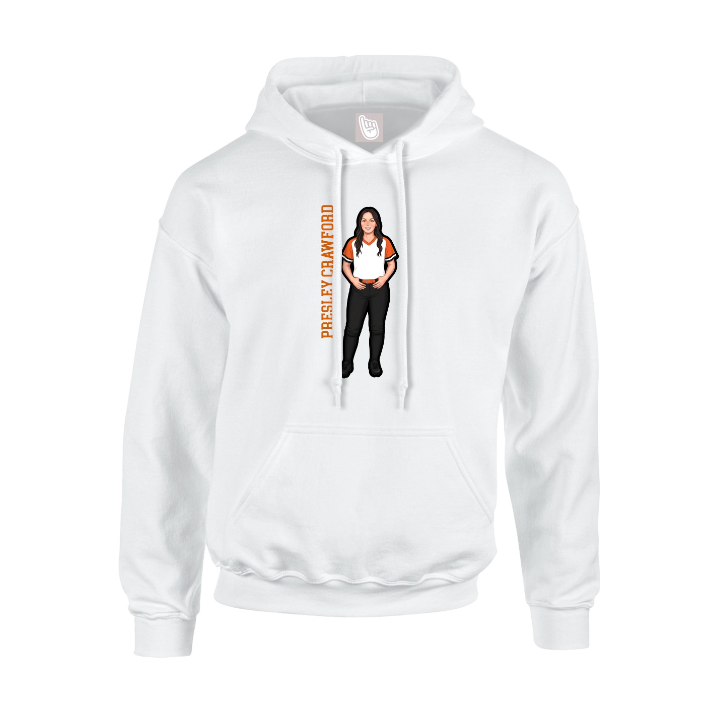 Youth Hoodie — Name Vertical in White