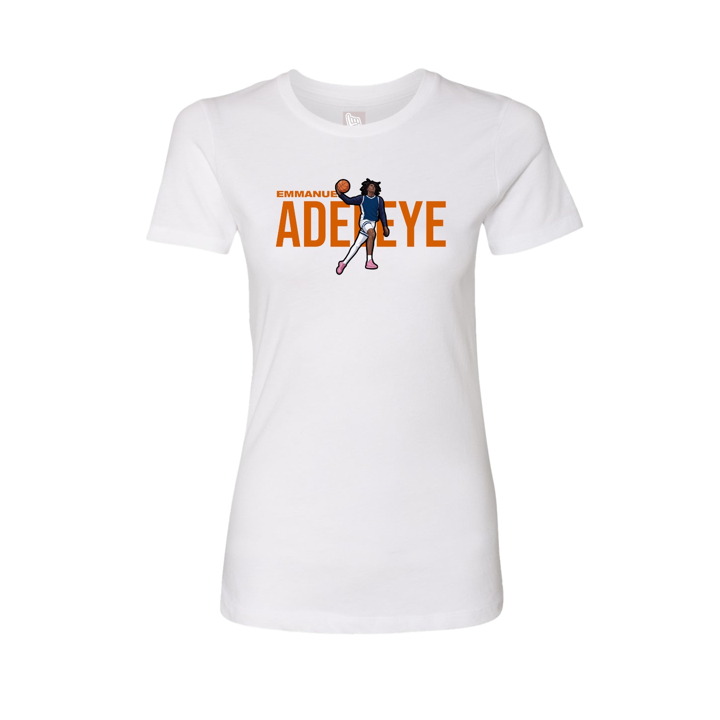 Fitted Women's Tee — Player Name in White
