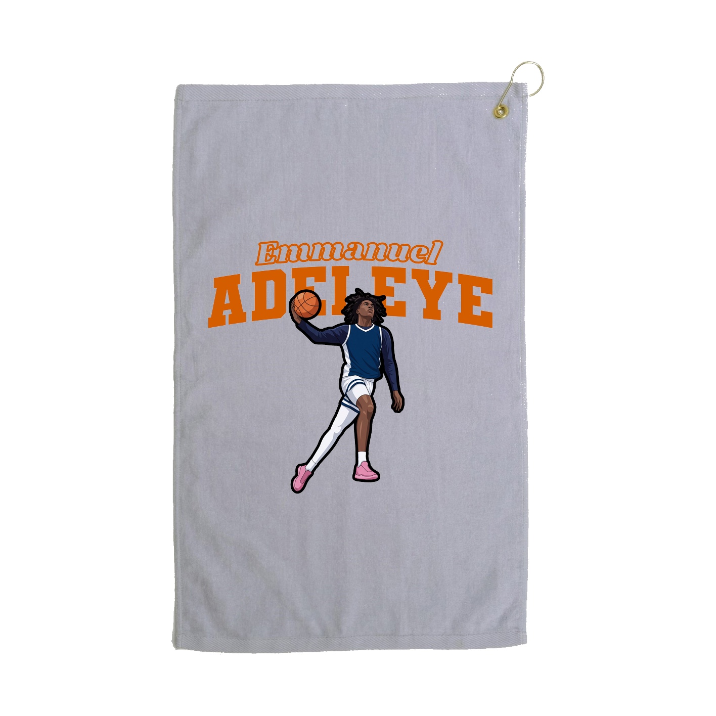 Golf Towel — Name Arch in Grey