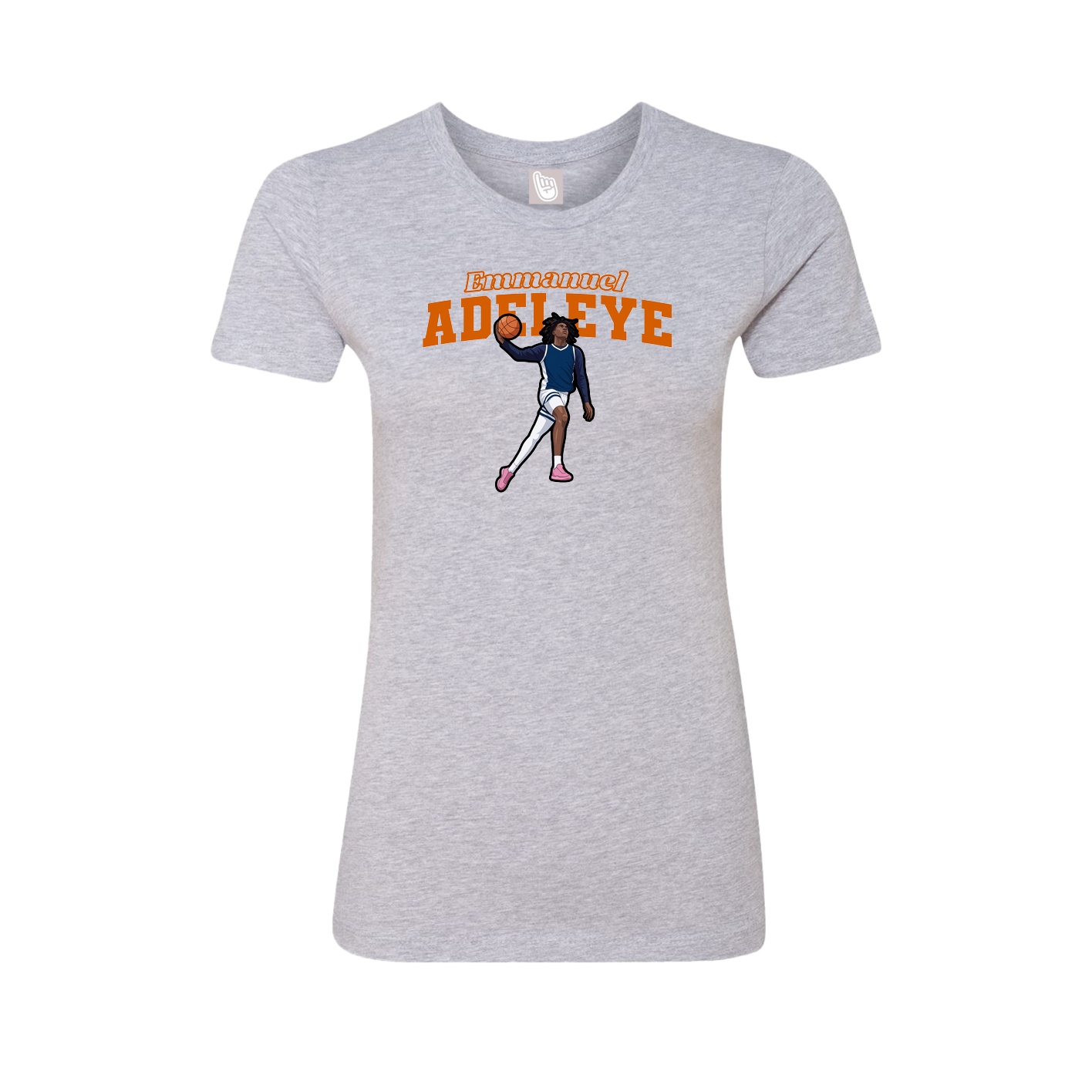 Fitted Women's Tee — Name Arch in Grey