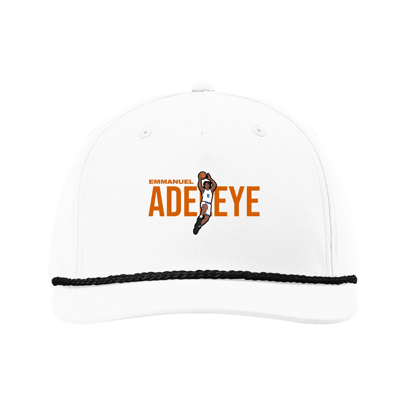 Five-Panel Classic Rope Cap — Player Name in White
