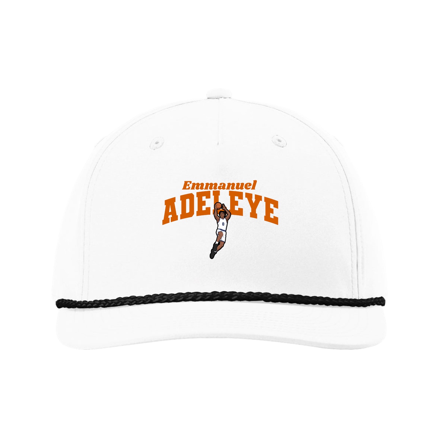 Five-Panel Classic Rope Cap — Signature Arch in White