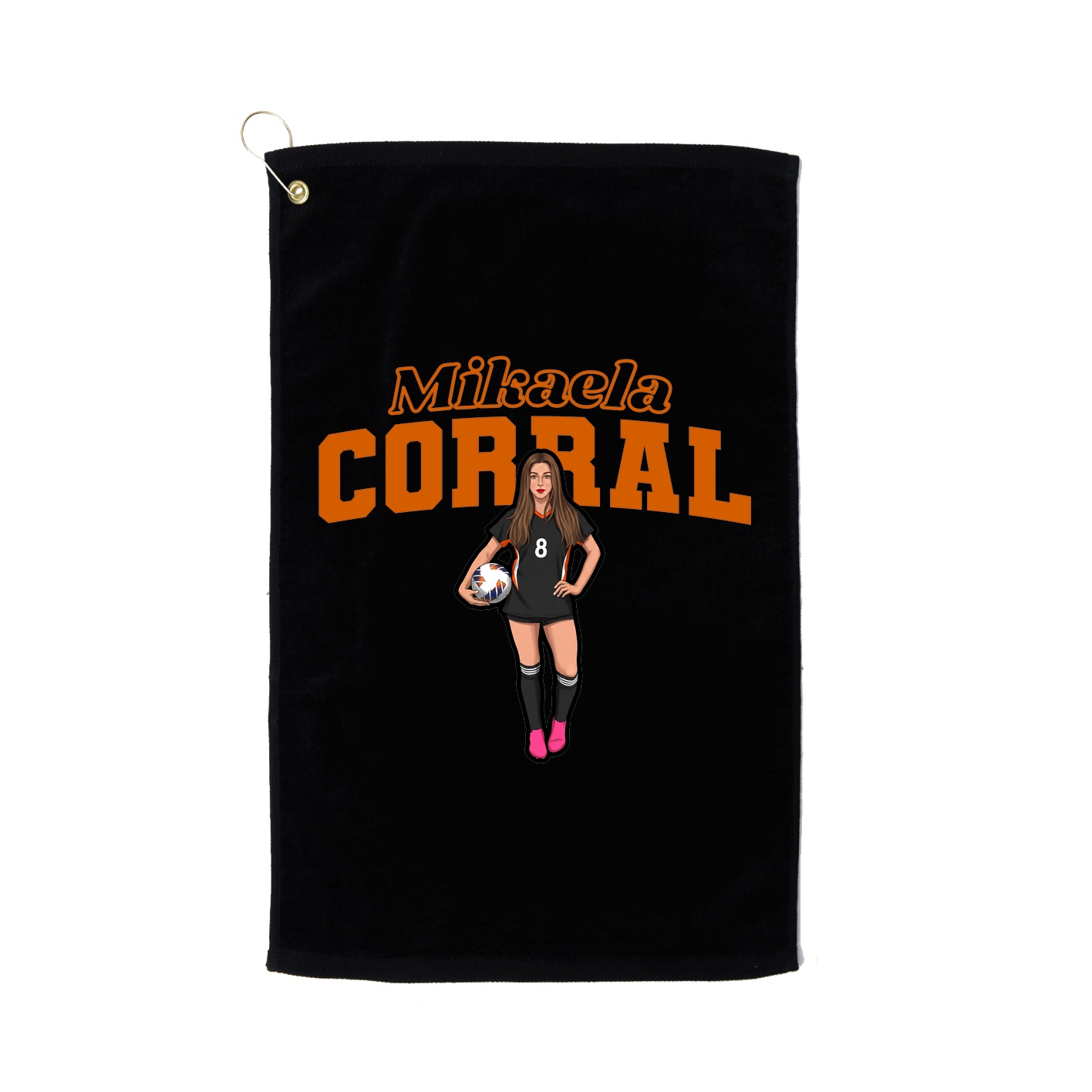 Golf Towel — Name Arch in Black