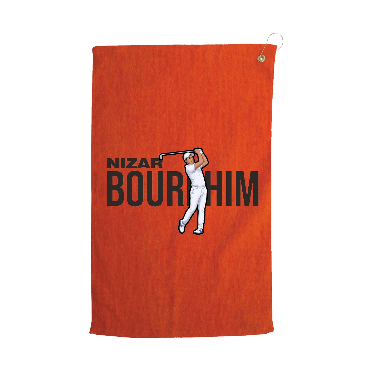 Golf Towel — Player Name in Orange