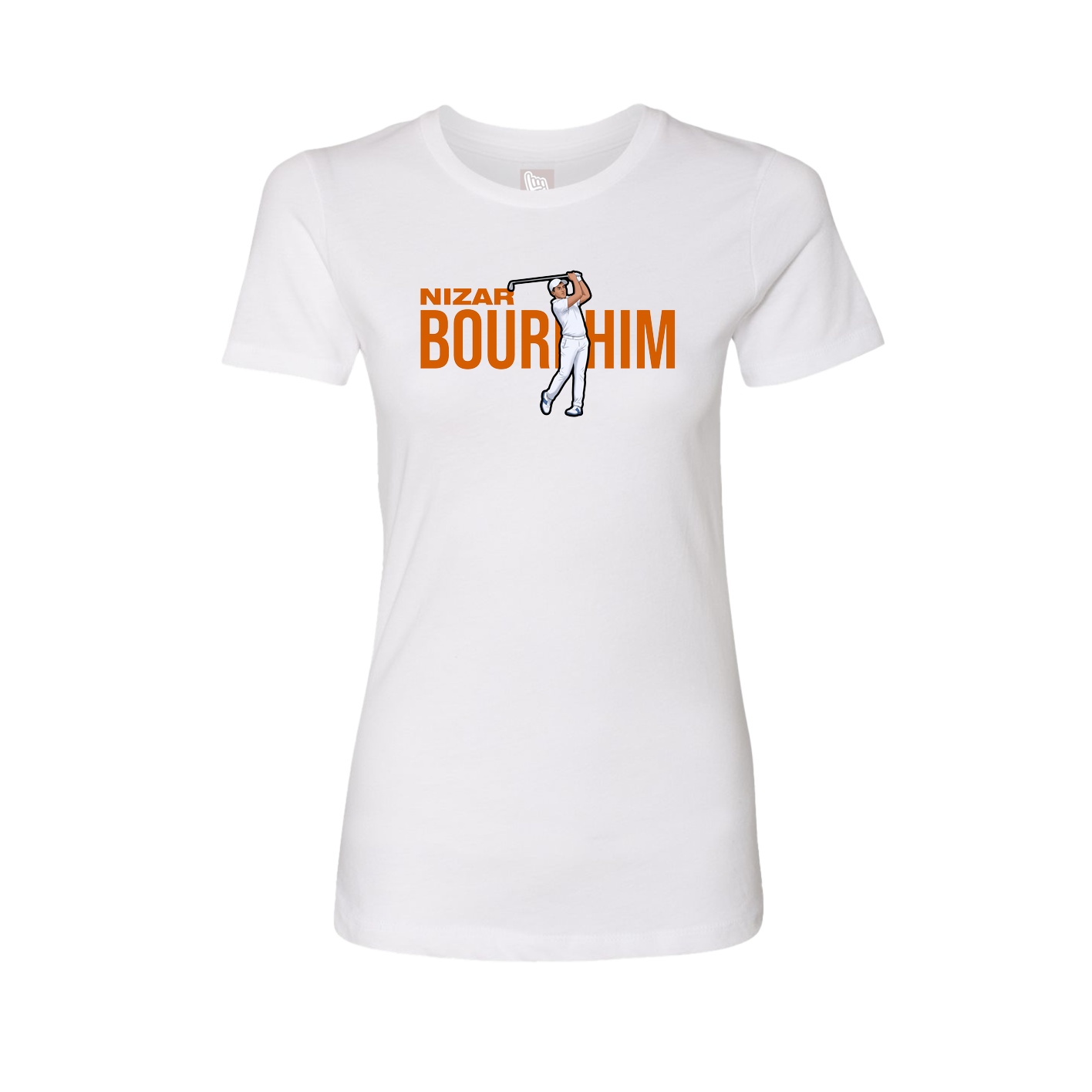 Fitted Women's Tee — Player Name in White