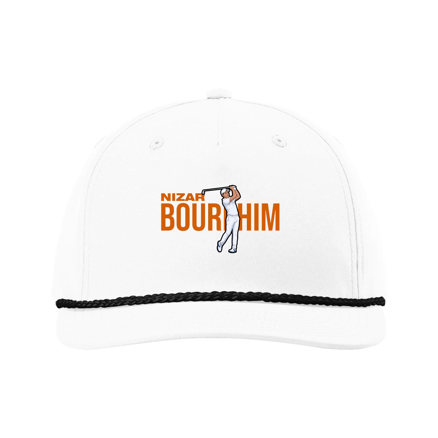 Five-Panel Classic Rope Cap — Player Name in White
