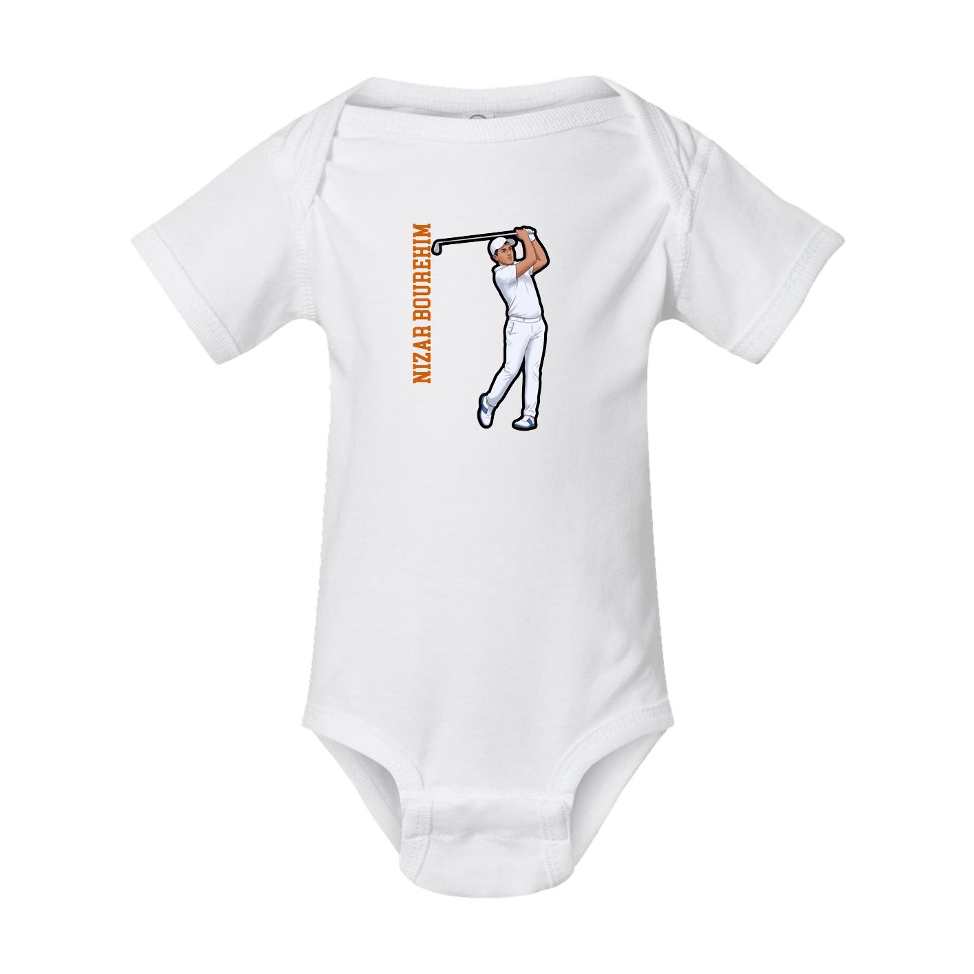 Baby Onesie — Name Vertical in White