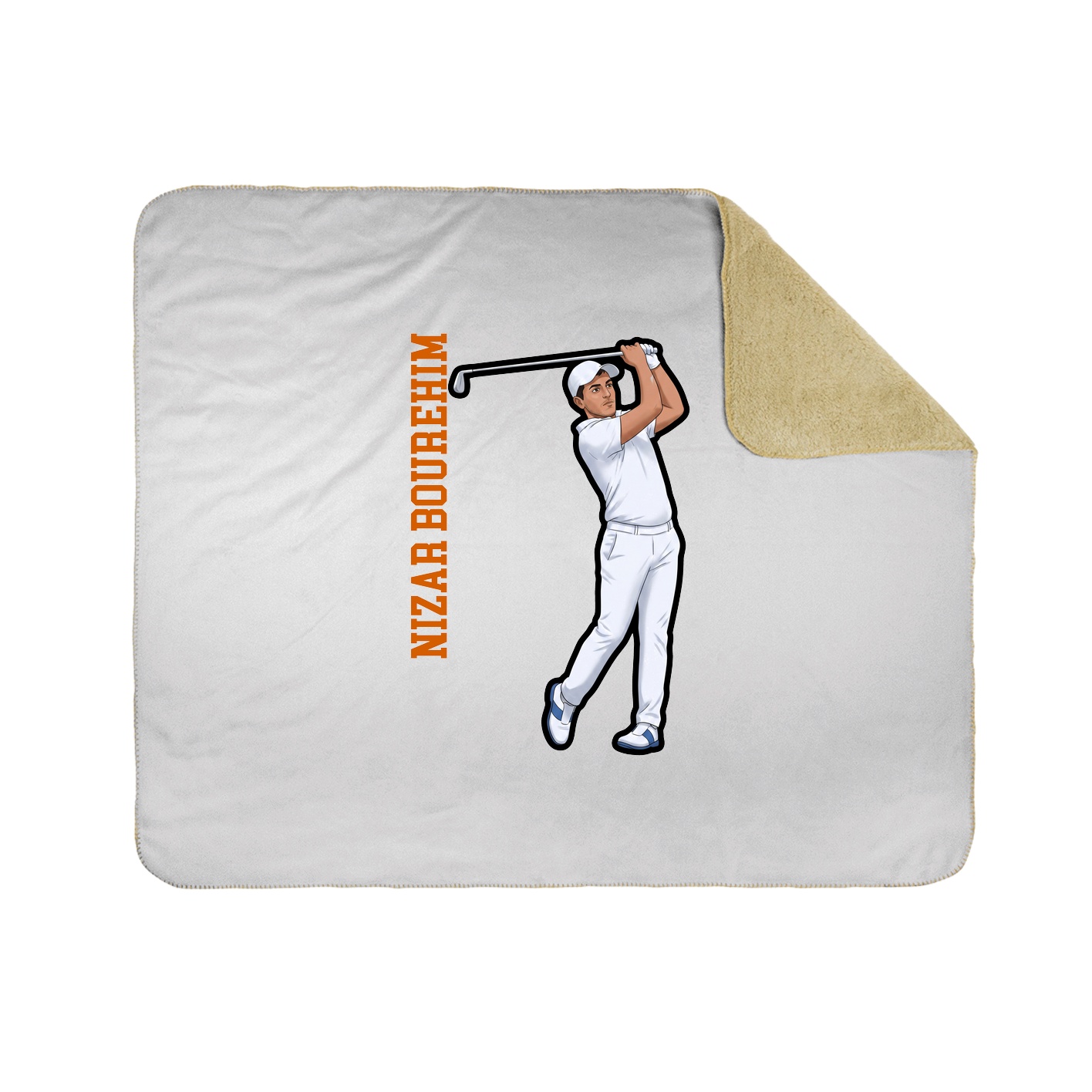 Throw Blanket — Name Vertical in White