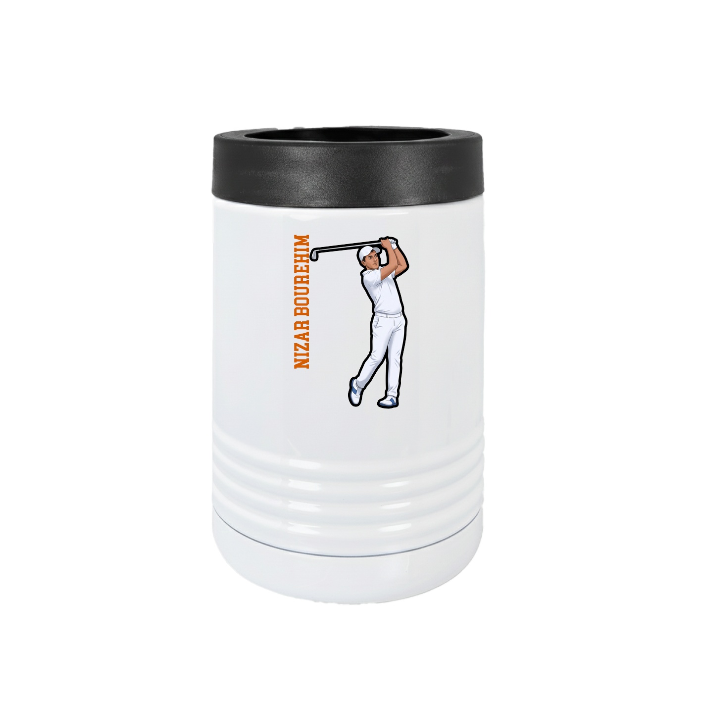 Beverage Holder — Name Vertical in White