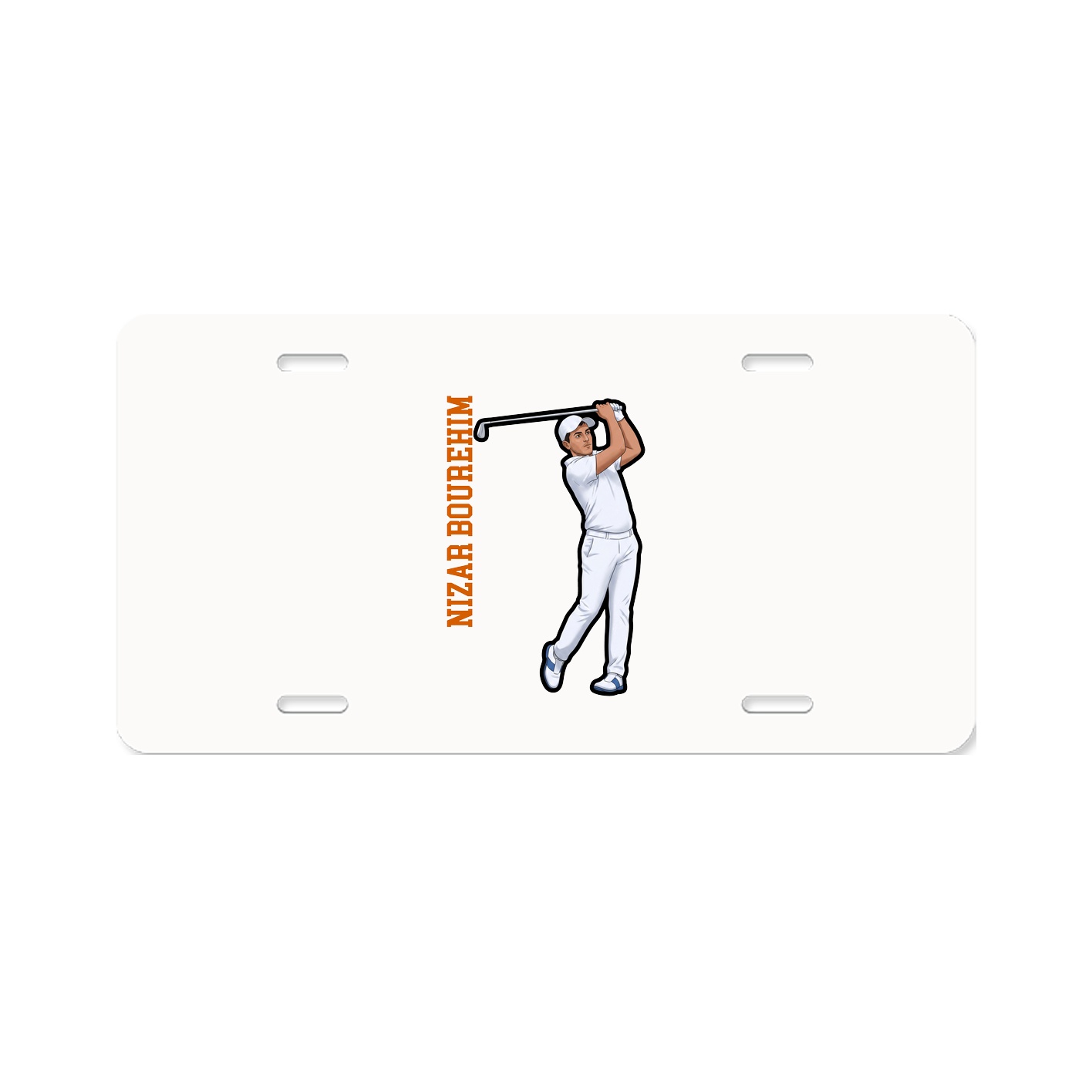 License Plate — Name Vertical in Classic