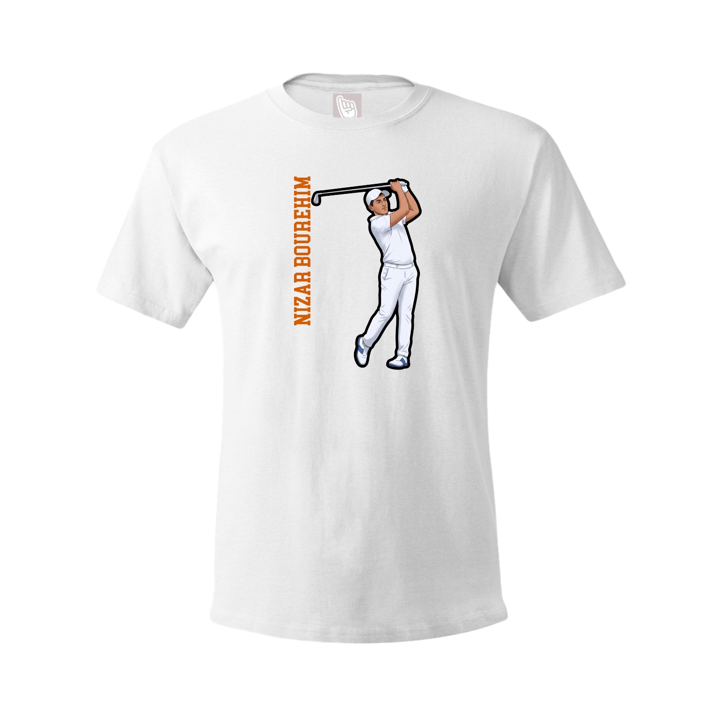 Youth Tee — Name Vertical in White
