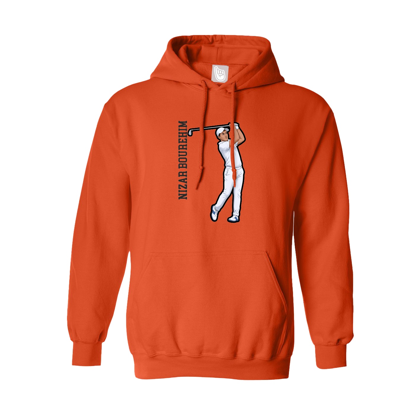 Youth Hoodie — Name Vertical in Orange