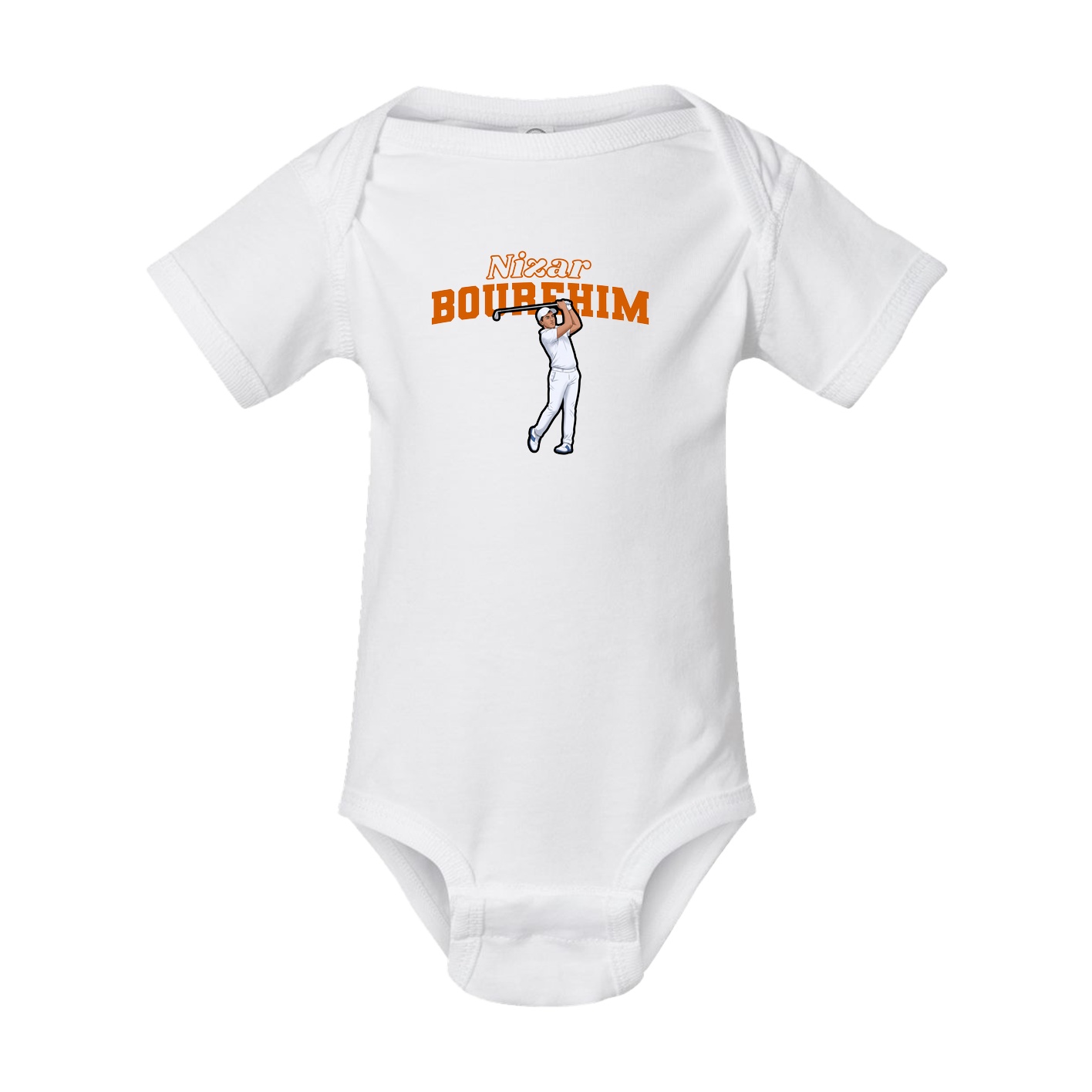 Baby Onesie — Name Arch in White