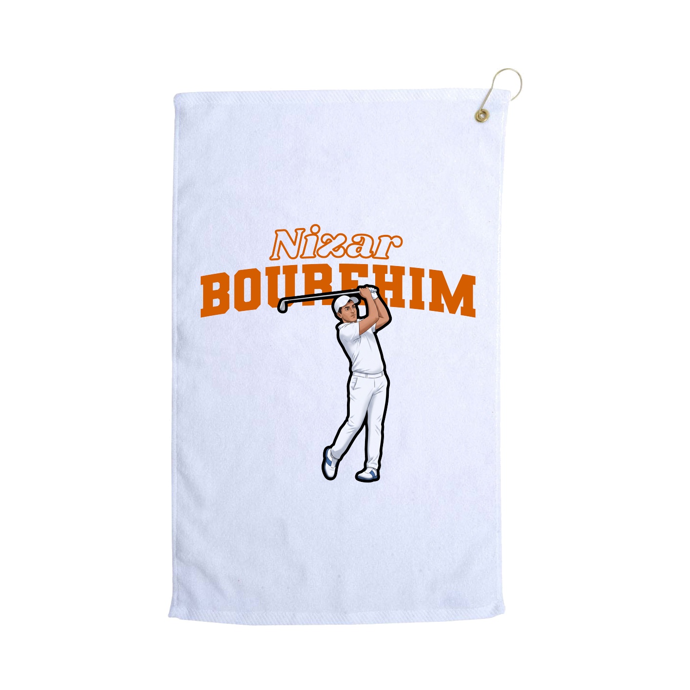 Golf Towel — Name Arch in White