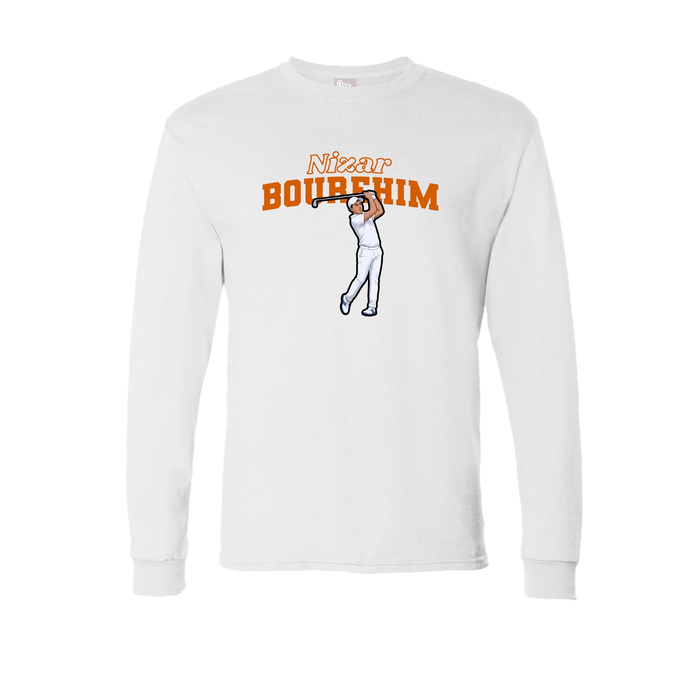 Long Sleeve Tee — Name Arch in White
