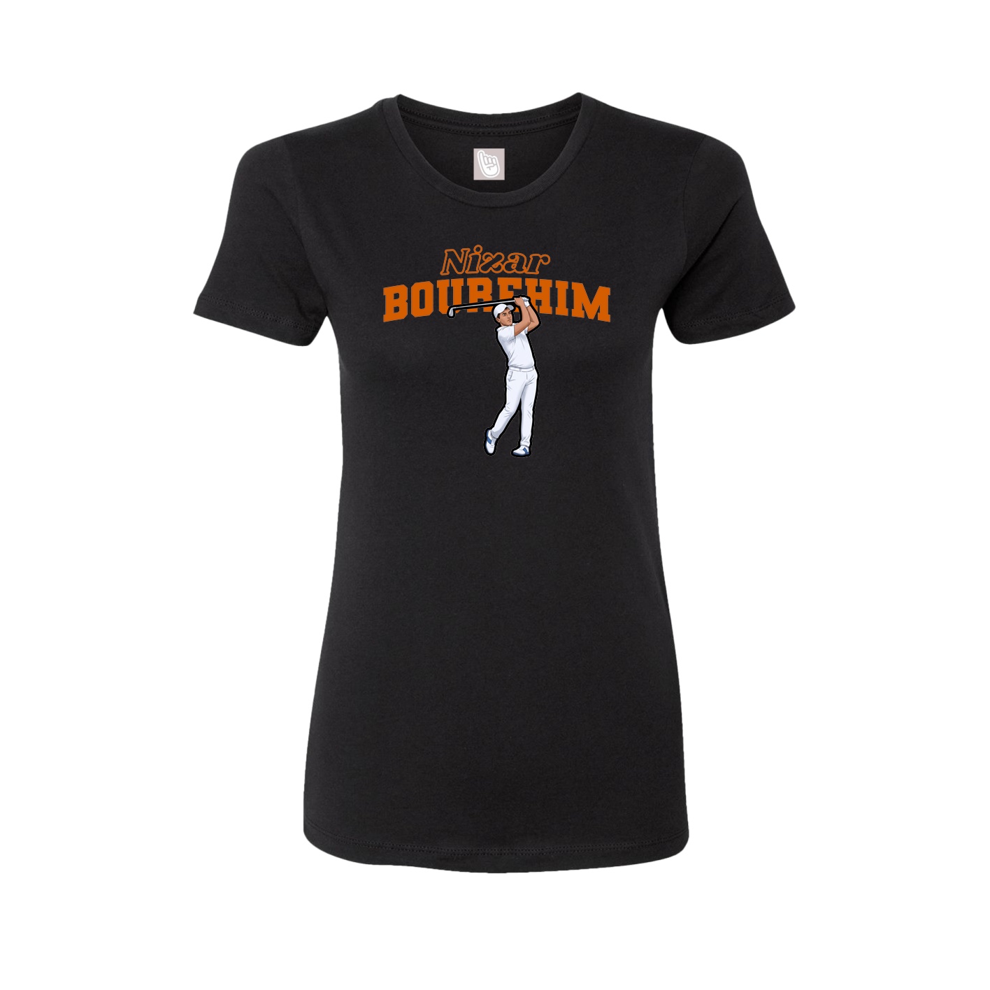 Fitted Women's Tee — Name Arch in Black