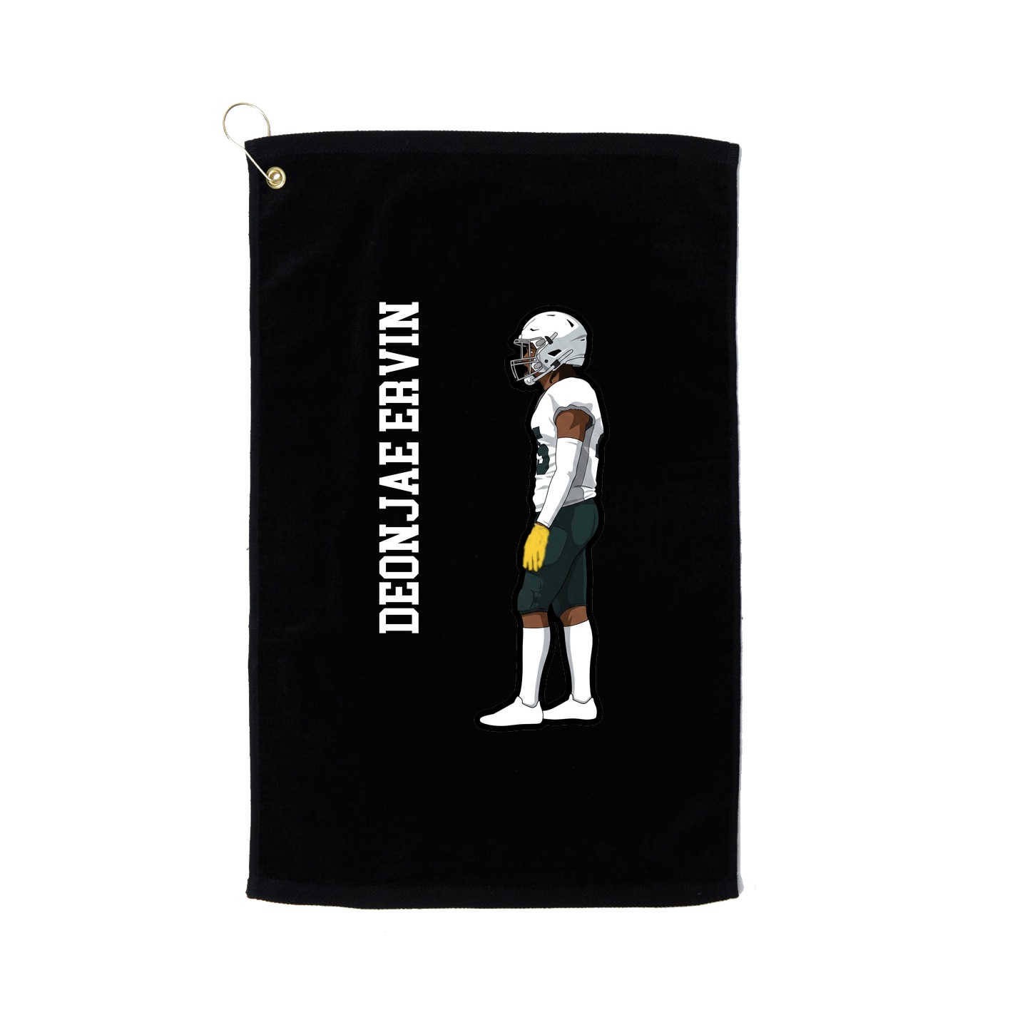 Golf Towel — Name Vertical in Black