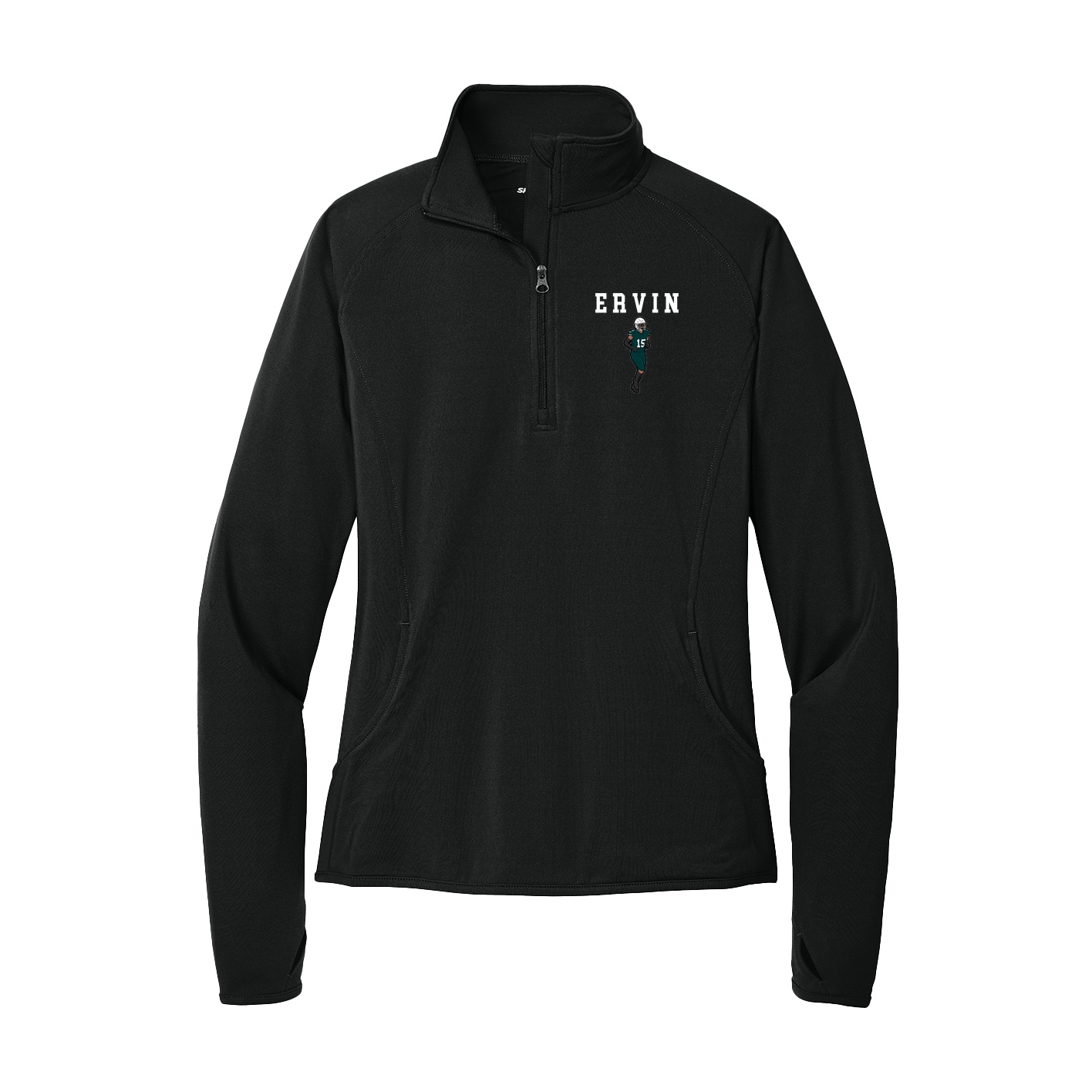 Women's Q-Zip Pullover — Shirsey in Black