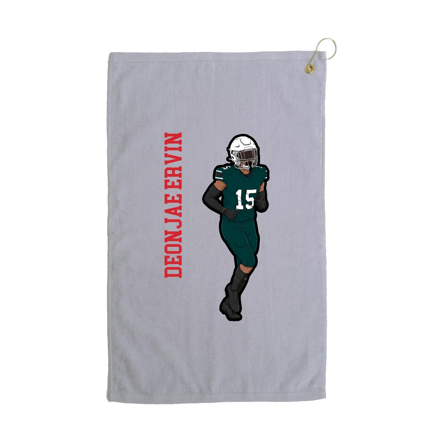 Golf Towel — Name Vertical in Grey