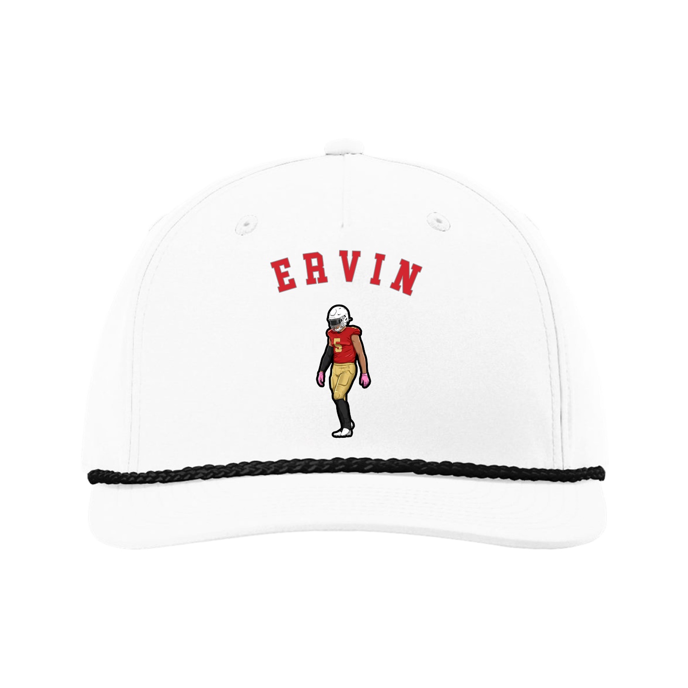 Five-Panel Classic Rope Cap — Shirsey Arch in White