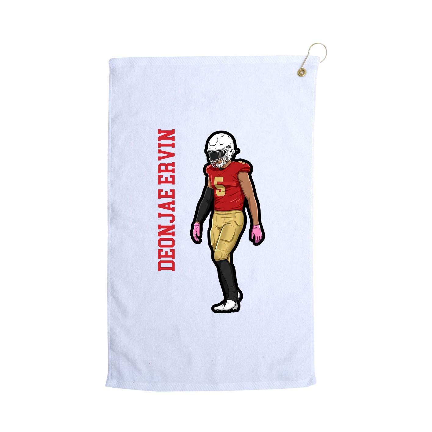 Golf Towel — Name Vertical in White