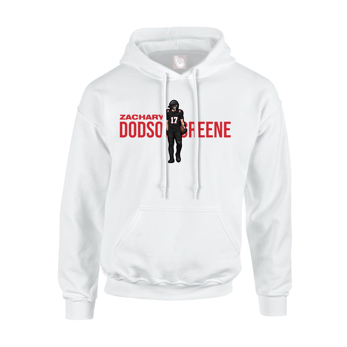 Youth Hoodie — Player Name in White