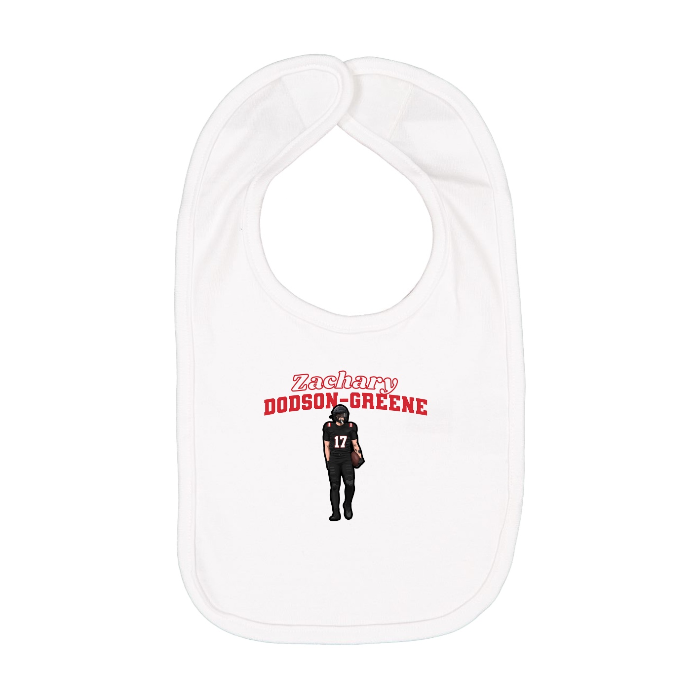 Infant Bib — Name Arch in White