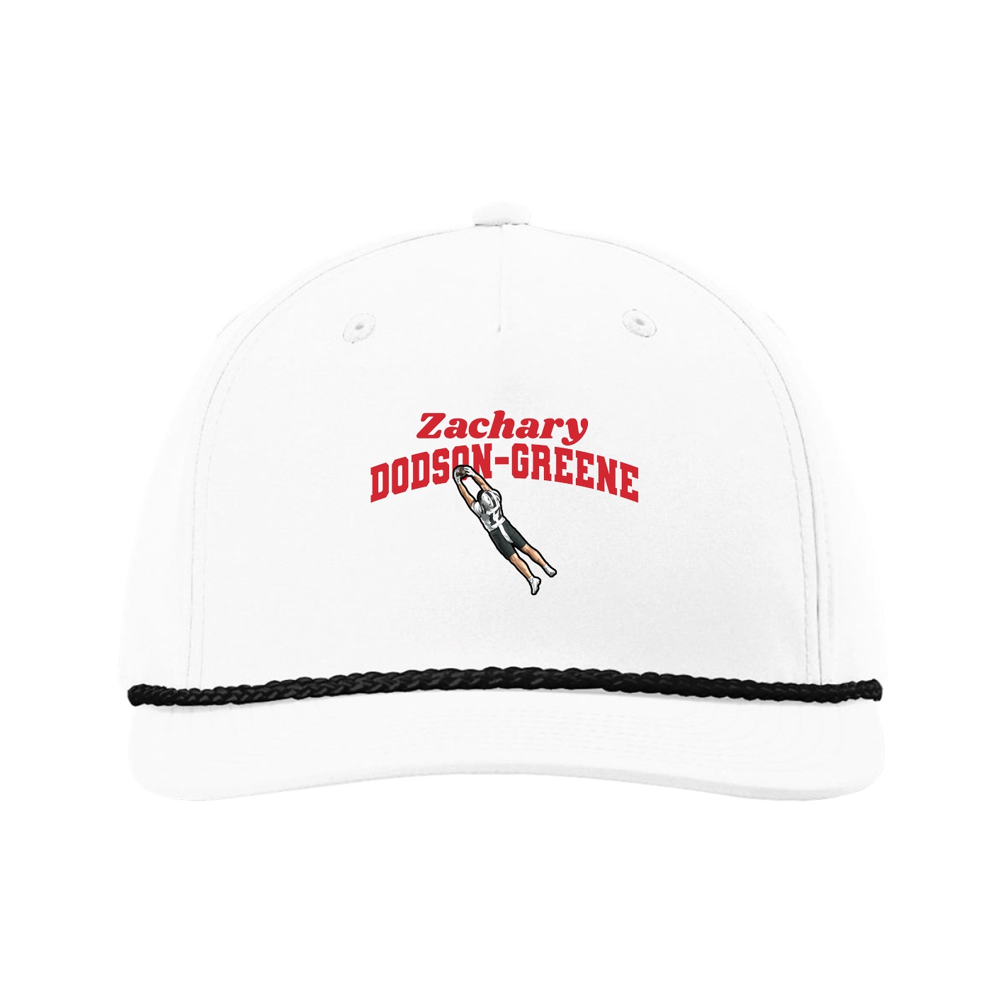 Five-Panel Classic Rope Cap — Signature Arch in White