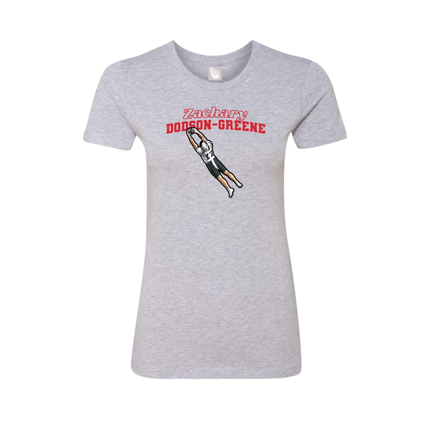 Womens Tee — Name Arch in Grey