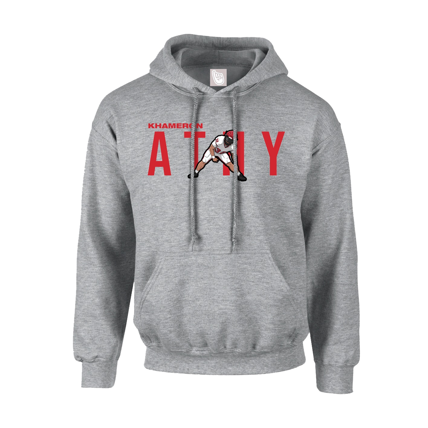 Hoodie — Player Name in Grey