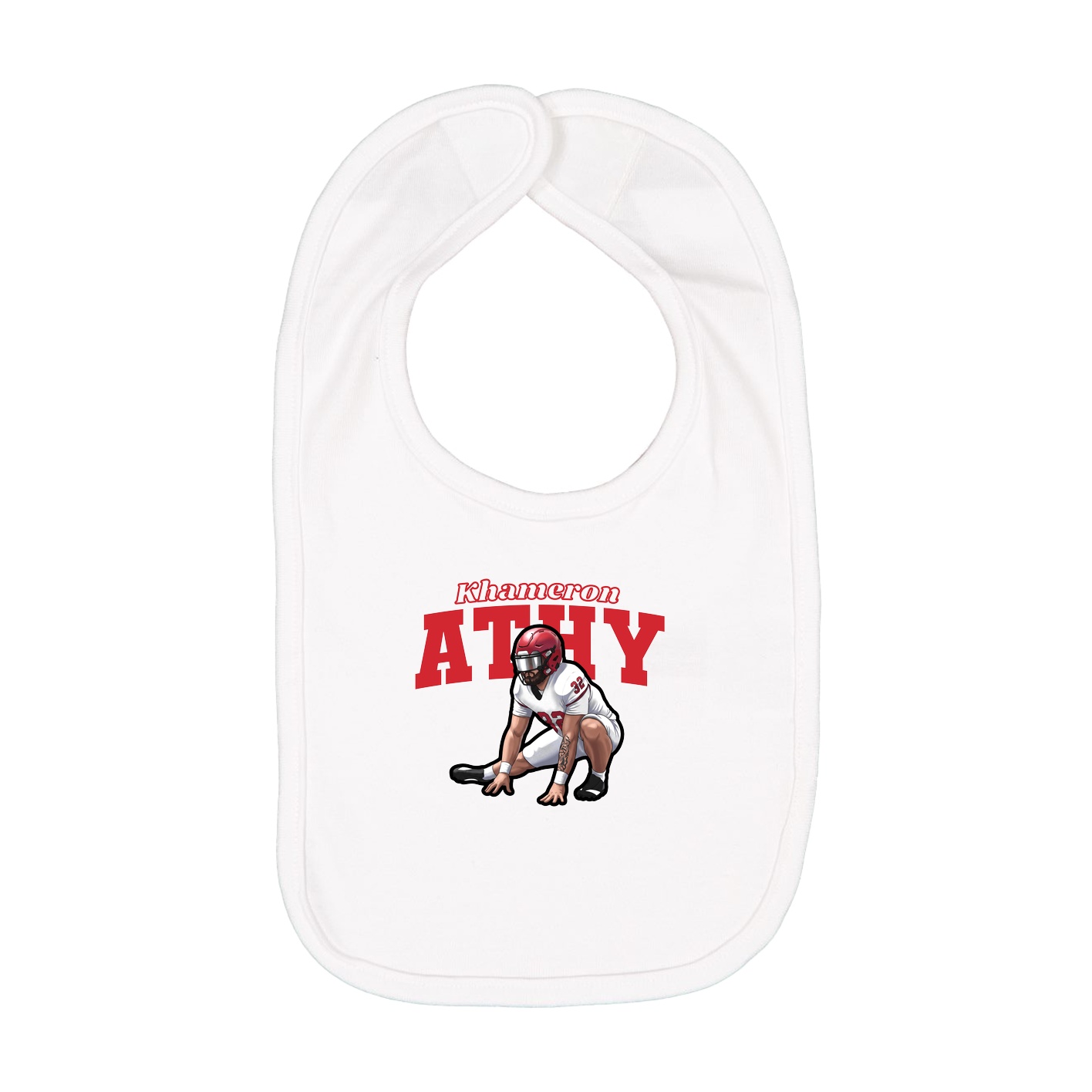 Infant Bib — Name Arch in White