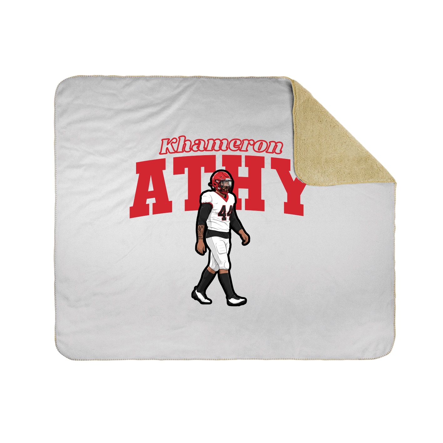 Throw Blanket — Name Arch in White