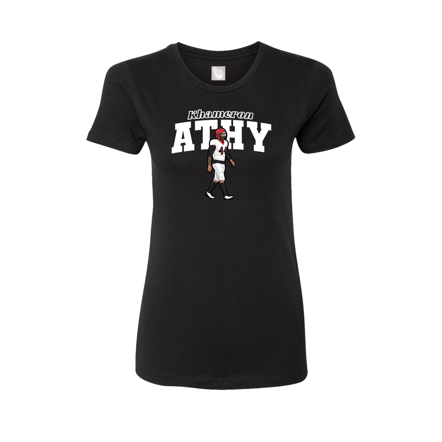 Fitted Women's Tee — Name Arch in Black