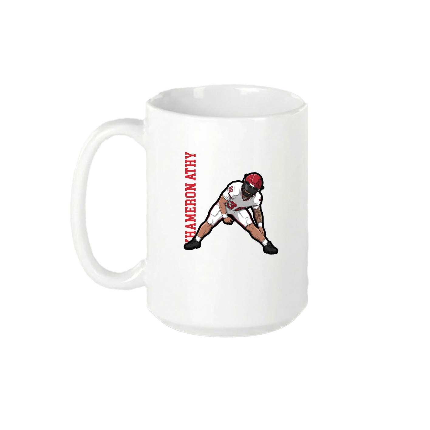 15oz Coffee Mug — Name Vertical in White