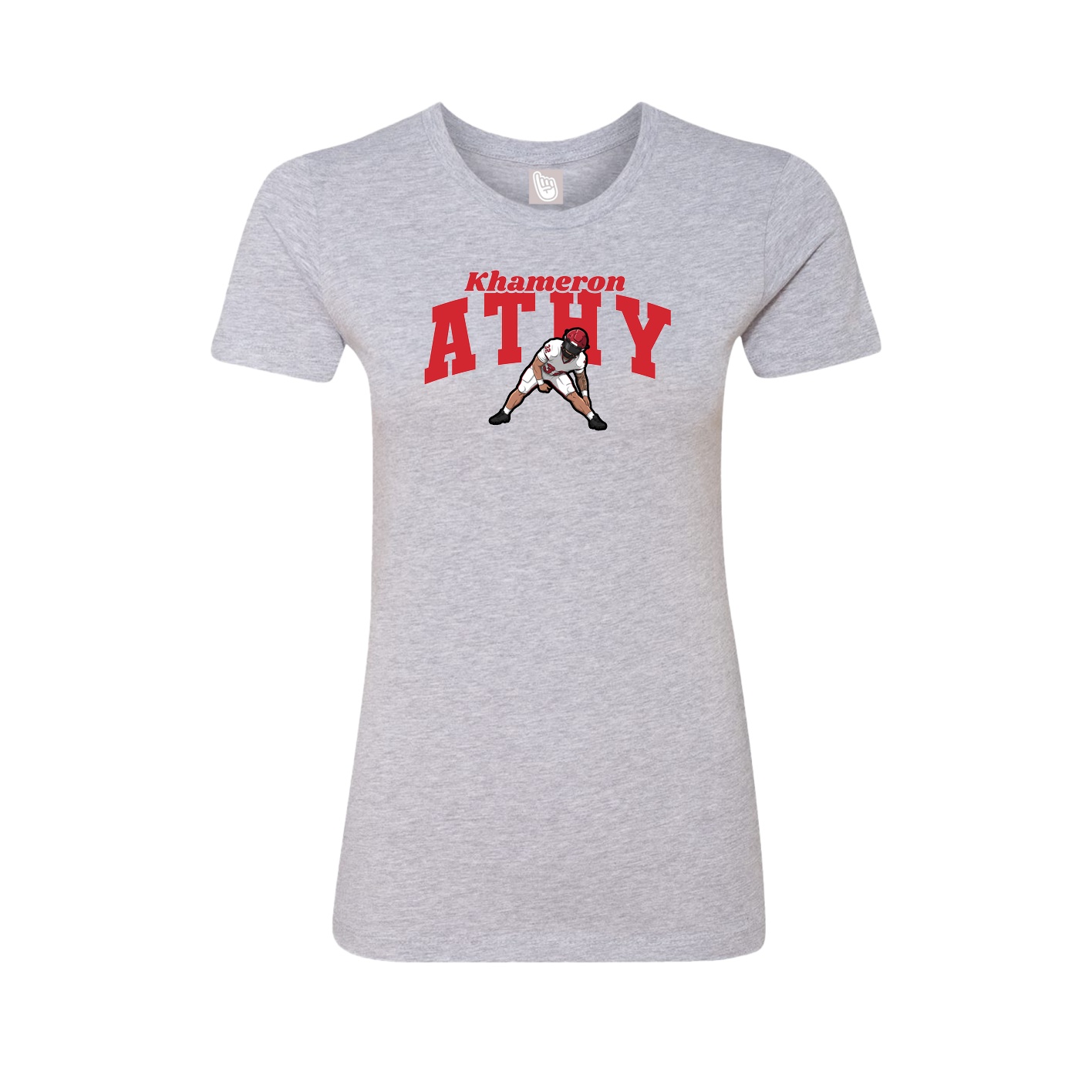 Fitted Women's Tee — Signature Arch in Grey