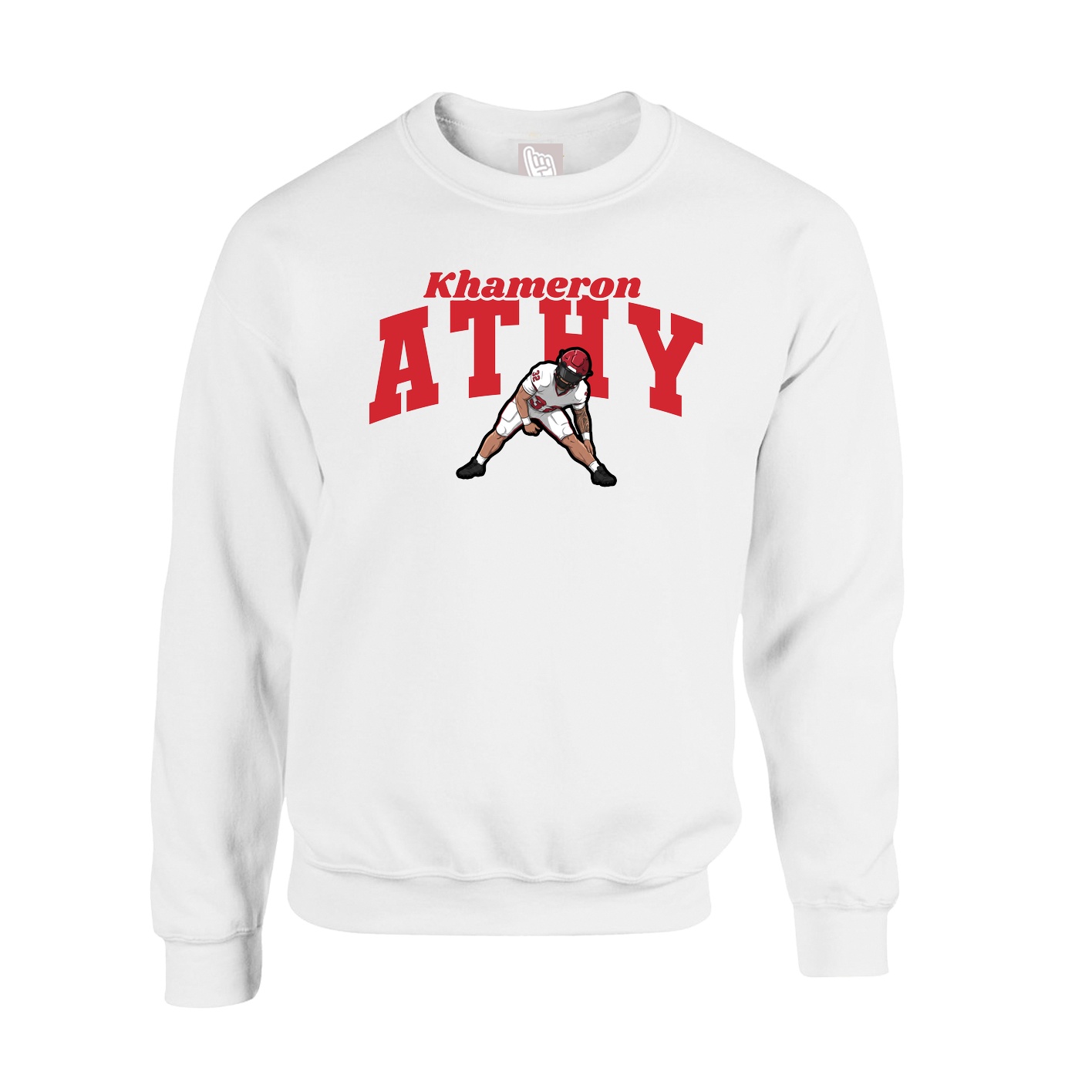 Fleece Crew — Signature Arch in White