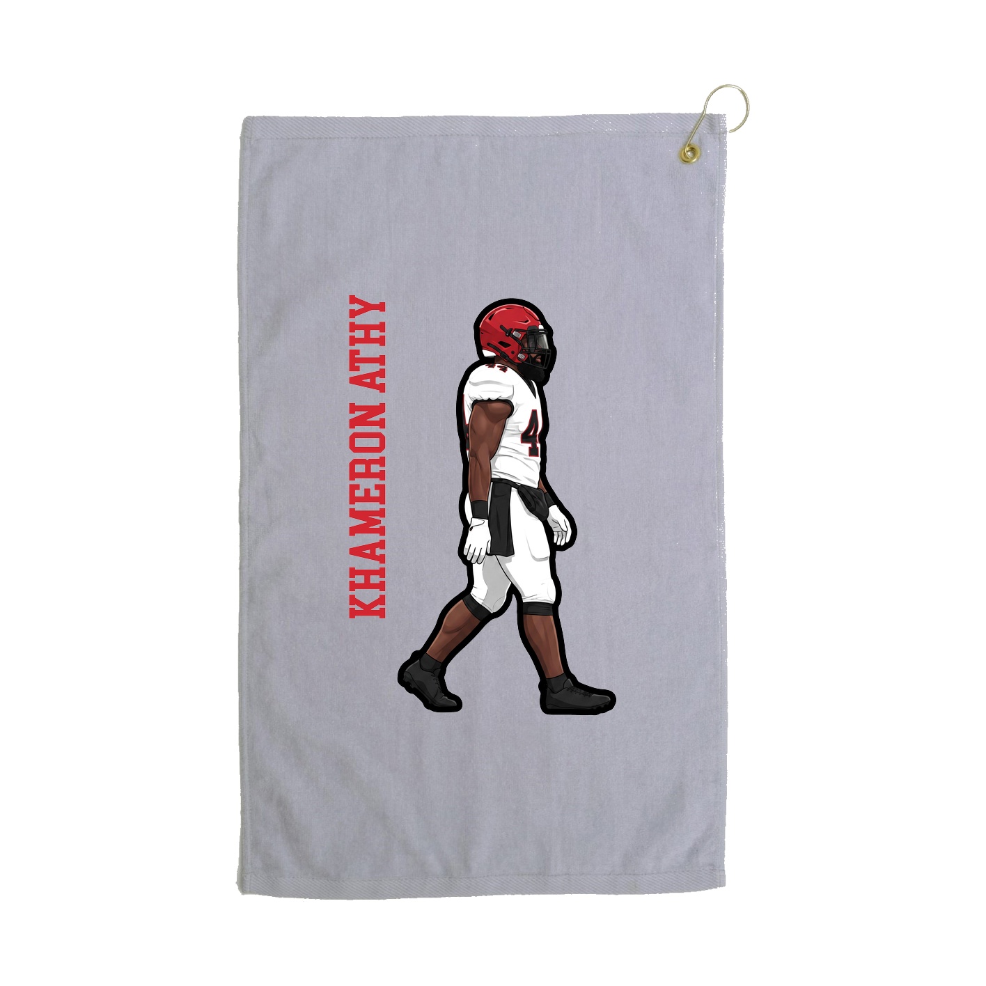 Golf Towel — Name Vertical in Grey