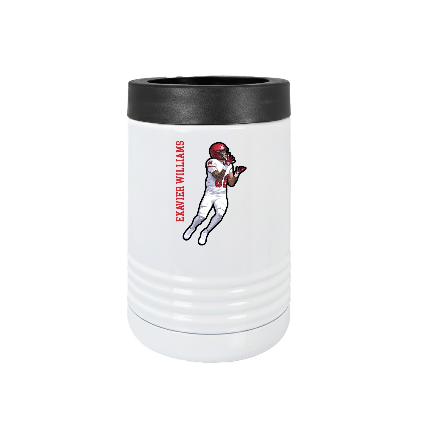 Beverage Holder — Name Vertical in White