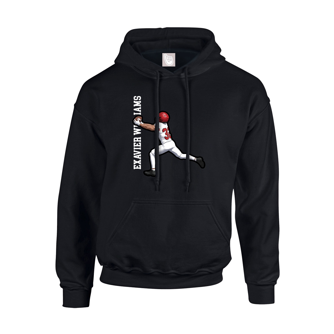 Youth Hoodie — Name Vertical in Black