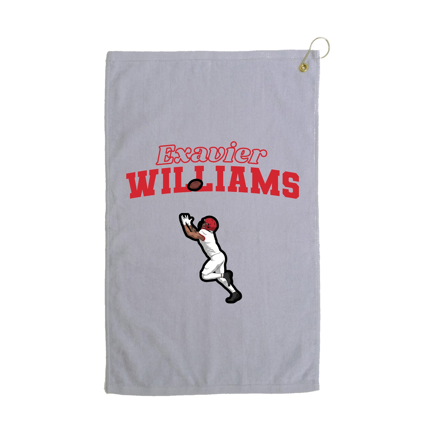 Golf Towel — Name Arch in Grey