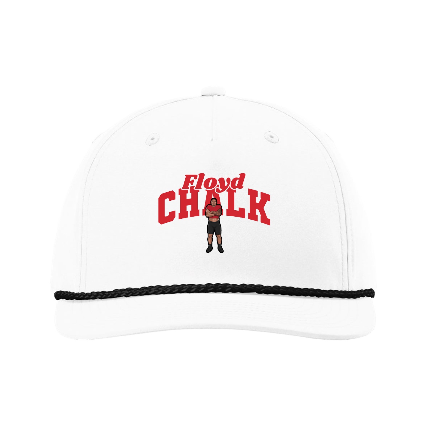 Five-Panel Classic Rope Cap — Signature Arch in White