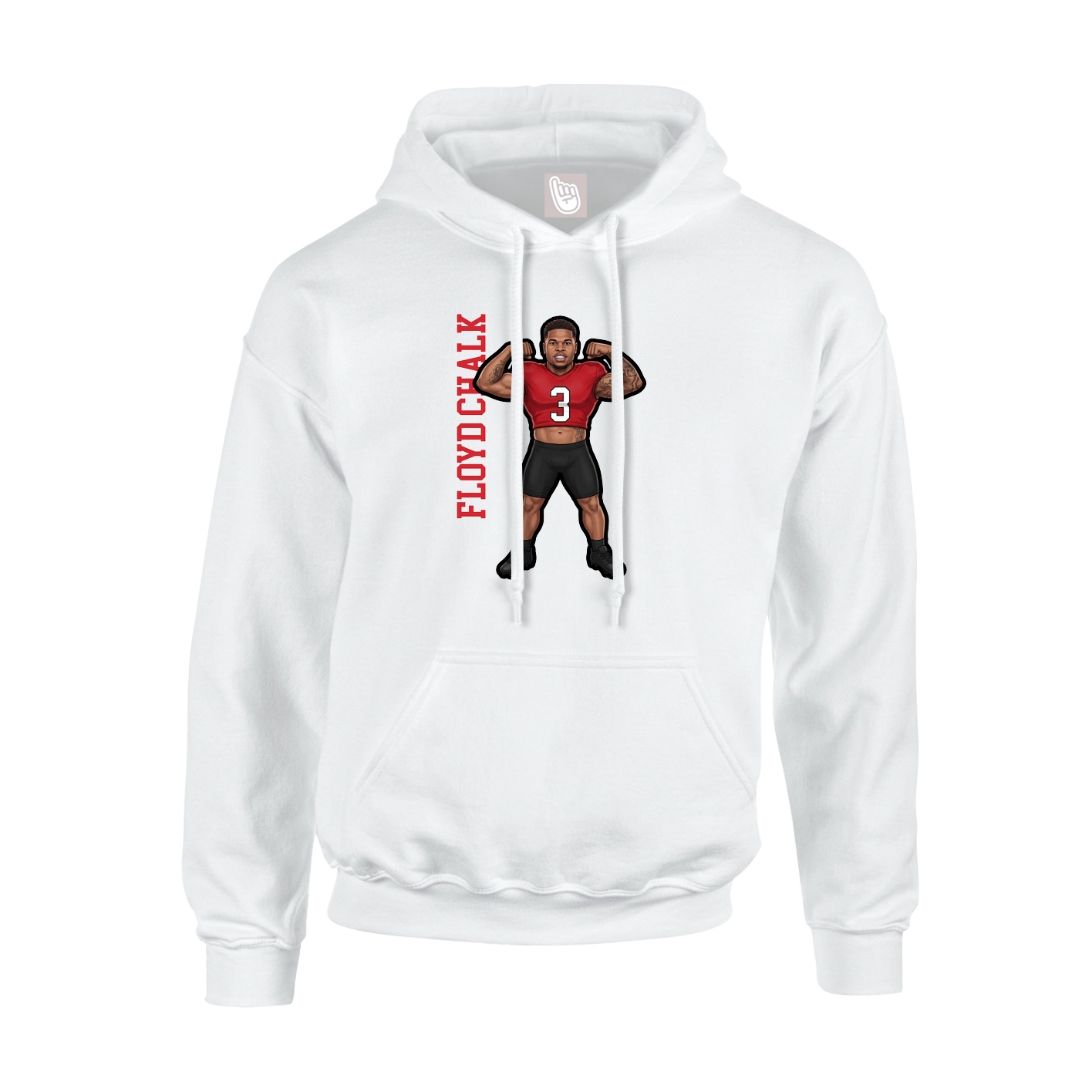 Youth Hoodie — Name Vertical in White