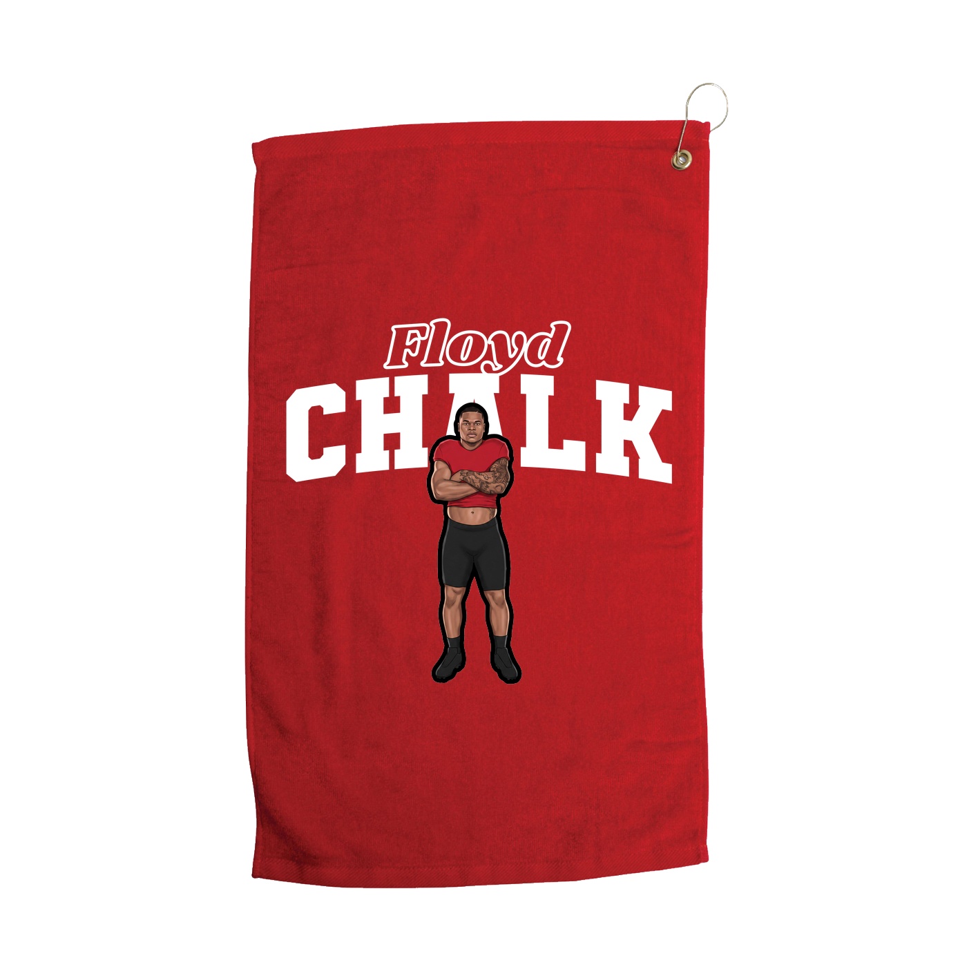 Golf Towel — Name Arch in Red