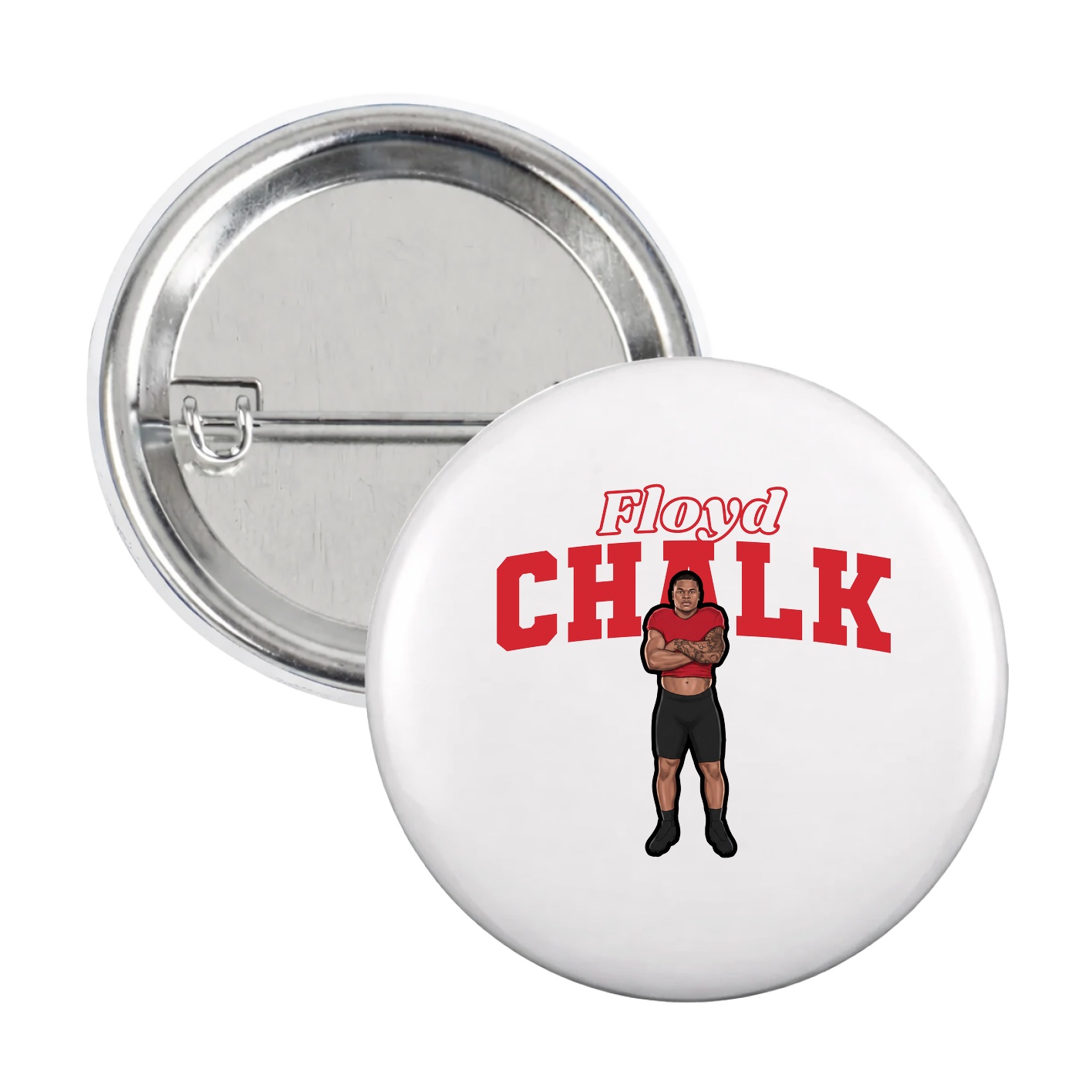 Game Day Button — Name Arch in White